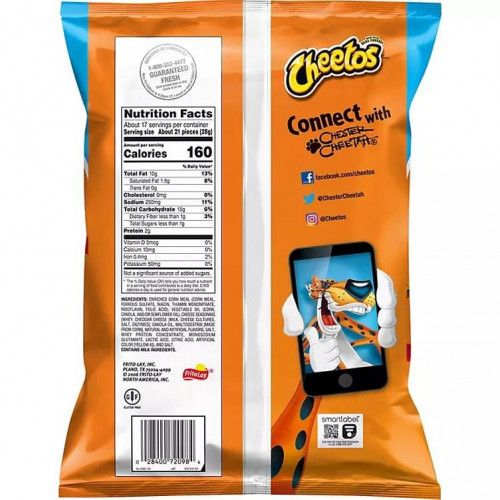 Salgadinhos Cheetos Crunchy Cheddar Cheese Flavored Snacks - Cheetos (432g)