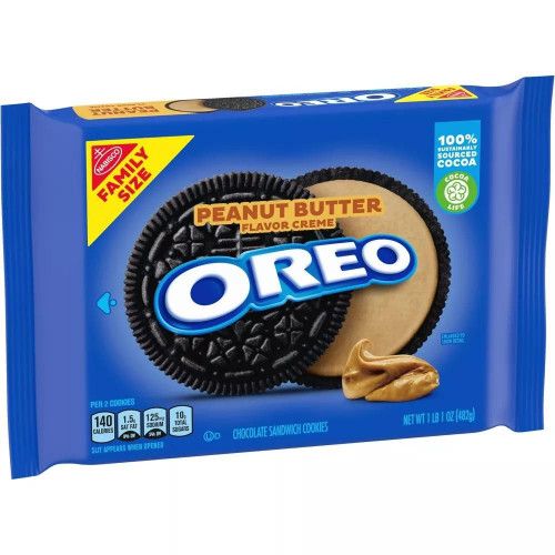 OREO Peanut Butter Flavor Creme Chocolate Sandwich Cookies Family Size - 17oz