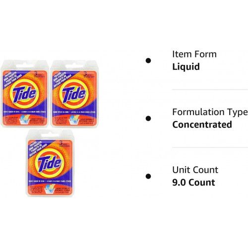 Detergente para Roupas em Pacotes para Pia- Marca Tide - Pacote c/3 unidades