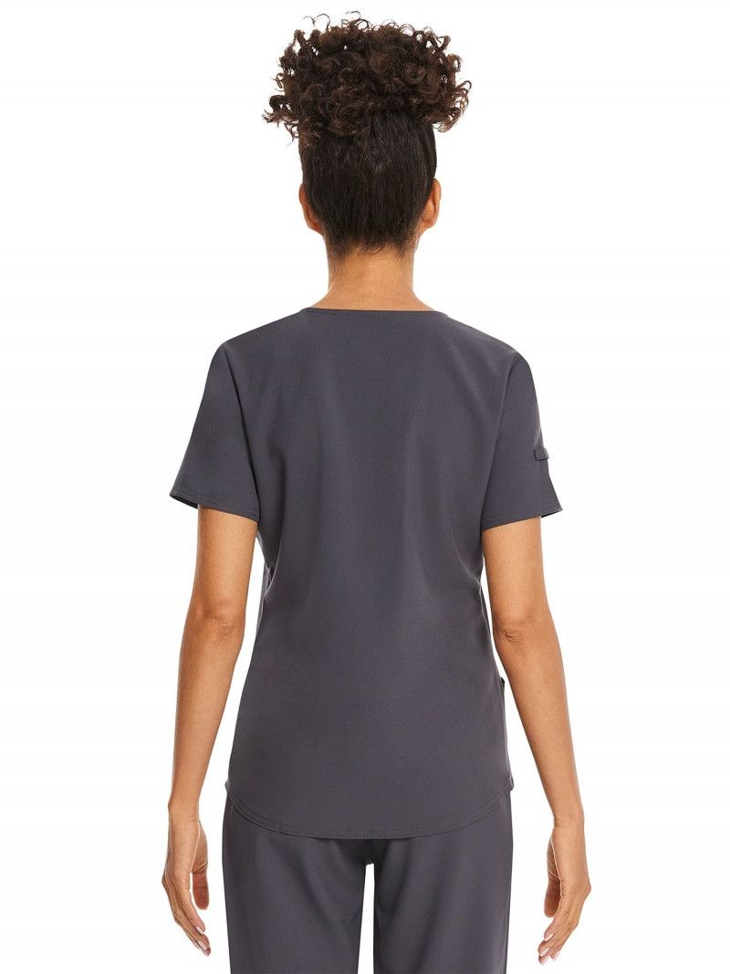 Blusa de Uniforme com Decote V- Marca Scrubstar- Cor Pewter (Medium)